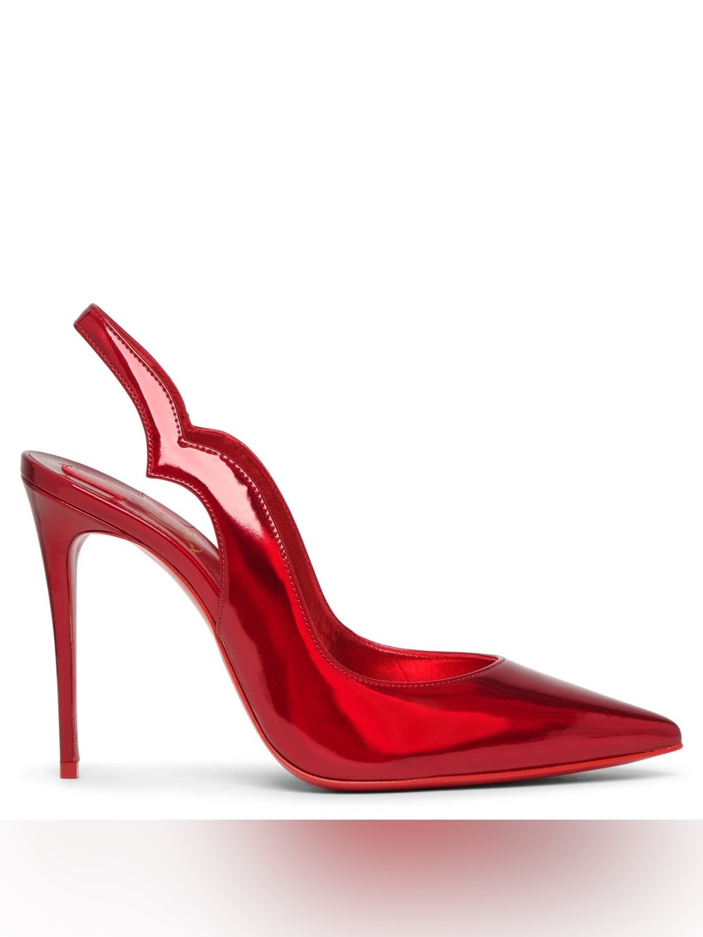 Christian Louboutin Hot Chick Sling Metallic Psychic Red Pump 39.5 EU, 9.5 US
